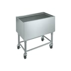 image of Krowne MB-1830 Stainless Steel Mobile Ice Bin, 97 lb, Silver