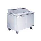 image of Kool-It KST-48-2 48" Two Section Sandwich / Salad Prep Table w/ 2 Doors, 12 Pans