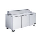 image of Kool-It KST-72-3 72" Two Section Sandwich / Salad Prep Table w/ 3 Doors, 18 Pans
