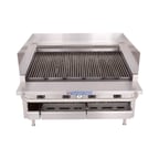 image of Bakers Pride L-36RS-C 36" Low Profile Countertop Gas Radiant/Lava Rock Charbroiler,105.000 BTU