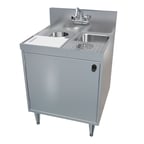 image of LaCrosse MS2-HSGR Underbar Ice Bin / Mixing Station w/ Cutting Board and 6” Deep Sink Bowl