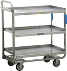 image of Lakeside 163421 3-Shelf Push-Pull Heavy Duty Utility Cart w/ 21" x 33" Shelf Size