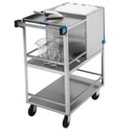 image of Lakeside 230 Stainless Steel Mobile Ice Bin, 50 lb, Silver