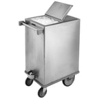 image of Lakeside 250 Stainless Steel Mobile Ice Bin, 200 lb, Silver
