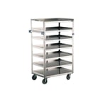 image of Lakeside 438 Stainless Steel Economy Tray Delivery Cart with w/ 7 Shelves