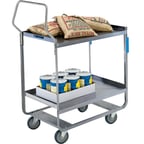 image of Lakeside 4543 38" Handler™ 2-Shelf Stainless Steel Heavy Duty Utility Cart