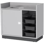 image of Lakeside 4610 Stainless Steel Mobile Bussing / Waitress Station, 49"W x 28"D x 46-1/4"H