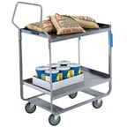 image of Lakeside 4743 38" Handler™ Stainless Steel 2-Shelf Heavy Duty Utility Cart w/ 700 lb Capacity
