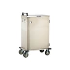 image of Lakeside 5500 Stainless Steel 6 Tray Enclosed Meal Delivery Cart w/ 1 Door, 1 Compartment 