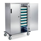 image of Lakeside 5720 Stainless Steel 20 Tray Elite Series Enclosed Meal Delivery Cart w/ 2 Doors