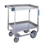 image of Lakeside 5920 41" Ergo-One® Heavy Duty Stainless Steel 2 Shelf Utility Cart - 700 lb. Capacity