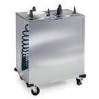image of Lakeside 6211 Mobile Enclosed Two Stack Heated Dish Dispenser for 10 1/4" to 11" Dishes 