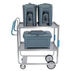 image of Lakeside 7120 41" Stainless Steel 2-Shelf Ergo-One® Utility Cart w/ Shelf Size 21" x 33"