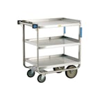 image of Lakeside 722 Stainless Steel 3 Shelf Utility Cart w/ Shelf Size 27" x 18" - 700 lb. Capacity