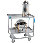 image of Lakeside 729 38" Heavy Duty Deep 2 Shelf Utility Cart w/ 18-3/4" Shelf Clearance