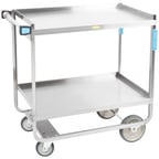 image of Lakeside 743 Stainless Steel 2 Shelf Utility Cart w/ Shelf Size 33" x 21" - 700 lb. Capacity