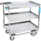image of Lakeside 744 Stainless Steel 3 Shelf Utility Cart w/ Shelf Size 33" x 21" - 700 lb. Capacity