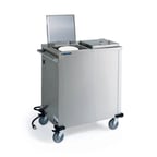 image of Lakeside 7511 Mobile Enclosed 2 Stack Convection Heated Dish Dispenser, 7" to 10 1/4" Dishes