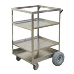 image of Lakeside 811 Stainless Steel All-Terrain Meal Delivery Cart w/ 3 Shelves