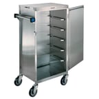 image of Lakeside 854 Stainless Steel 6 Tray Enclosed Meal Delivery Tray Cart 