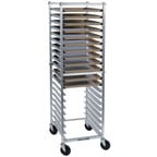 image of Lakeside 8567, 20 Pan End Load Full Height Stainless Steel Bun / Sheet Pan Rack w/ 3" Bottom Load Slides