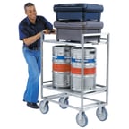 image of Lakeside 8840 35" Extreme Duty Stainless Steel 2 Shelf Utility Cart w/ 27" Shelf Clearance