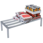 image of Lakeside 9082 20" x 60" x 12" Aluminum Stationary Dunnage Rack with 1500 lb Capacity, NSF
