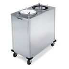 image of Lakeside 937 Mobile Enclosed 2-Stack Dish Dispenser w/ 12" Dia. Dish Size, Heated