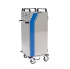 image of Lakeside DCD-5506 Stainless Steel 8 Tray Meal Delivery Cart w/ 1 Compartment