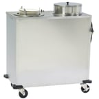 image of Lakeside E917 Mobile Enclosed 2-Stack Dish Dispenser w/ 7.5" Dish Size, Heated