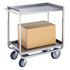 image of Lakeside PB1500 PrisonBilt Stainless Steel 2-Shelf Correctional Utility Cart