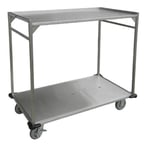 image of Lakeside PB37 Stainless Steel Open Tray Delivery Cart w/ (2) Shelves - 37"W x 29"D