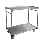 image of Lakeside PB51 Stainless Steel Open Tray Delivery Cart w/ (2) Shelves - 51"W x 29"D