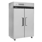 image of Turbo Air M3R47-2-N 51" Two Section Reach-In Refrigerator w/ 2 Solid Doors, Top Mount, Aluminum Interior, 42 cu. ft.
