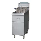 image of Magic Chef MCCGF50A-P Full Pot Floor Model LP Gas Fryer w/ 50-lb Capacity, 2 Baskets, 4 Burners