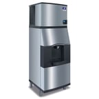 image of Manitowoc IYT0300A/SPA312 Half Cube 310 lb Ice Machine with Ice Dispenser, 180 lb Bin