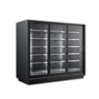 image of Master-Bilt BEL-3-30 92" 3 Glass Door Merchandiser Freezer in Black, Remote, 80.6 cu. ft.
