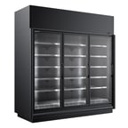 image of Master-Bilt BEL-3-30CP 97" 3 Glass Door Merchandiser Freezer in Black, Self-Contained, 80.6 cu. ft.