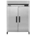 image of Maxx Cold MCRT-49FDHC 54" Two Section Reach-In Refrigerator w/ 2 Solid Doors, Top Mount, Stainless Steel, 43 cu. ft