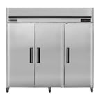 image of Maxx Cold MCRT-72FDHC 81" Three Section Reach-In Refrigerator w/ 3 Solid Doors, Top Mount, Stainless Steel, 72 cu. ft