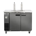 image of Maxx Cold MXBD48-2BHC 47" Draft Beer Cooler w/ 2 Kegs, 10.5 cu. ft., 2 Single-Tap Towers