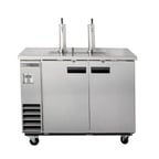 image of Maxx Cold MXBD48-2SHC 47" Draft Beer Cooler w/ 2 Kegs, 10.5 cu. ft., 2 Single-Tap Towers