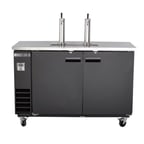 image of Maxx Cold MXBD60-2BHC 61" Draft Beer Cooler w/ 2 Kegs, 14.2 cu. ft., 2 Single-Tap Towers