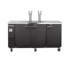 image of Maxx Cold MXBD72-2BHC 73" Draft Beer Cooler w/ 3 Kegs, 17.3 cu. ft., 2 Dual-Tap Towers