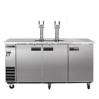 image of Maxx Cold MXBD72-2SHC 73" Draft Beer Cooler w/ 3 Kegs, 17.3 cu. ft., 2 Dual-Tap Towers