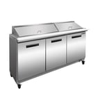 image of Maxx Cold MXCR72MHC 72" Mega Top Sandwich/Salad Prep Table w/ 3 Doors, 18.0 cu. ft. 