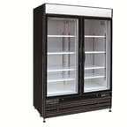 image of Maxx Cold MXM2-48RBHC 54" Merchandiser Refrigerator in Black w/ 2 Glass Door, 48 cu.ft. 