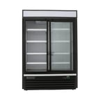 image of Maxx Cold MXM2-48RSBHC 54" Merchandiser Refrigerator in Black, w/ 2 Sliding Glass Door, 48 cu.ft. 