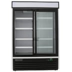 image of Maxx Cold MXM2-48RSHC 54" White Merchandiser Refrigerator, w/ 2 Sliding Glass Doors, 48 cu. ft.