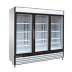 image of Maxx Cold MXM3-72RHC 81" Refrigerated Merchandiser in White, w/ 3 Glass Doors, 72 cu. ft.